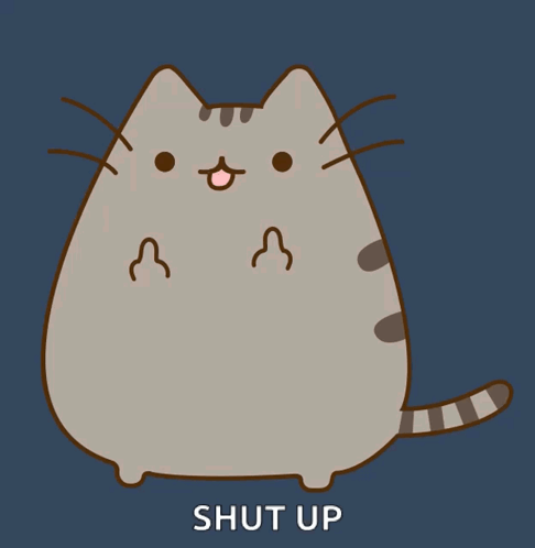 Pusheen flipping the bird