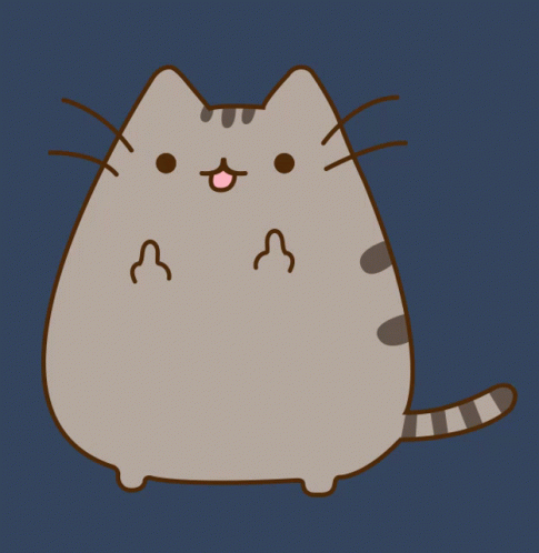 Pusheen flipping the bird